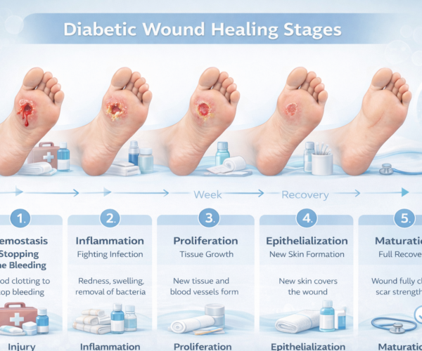 diabetic wound healing stages from injury to recovery